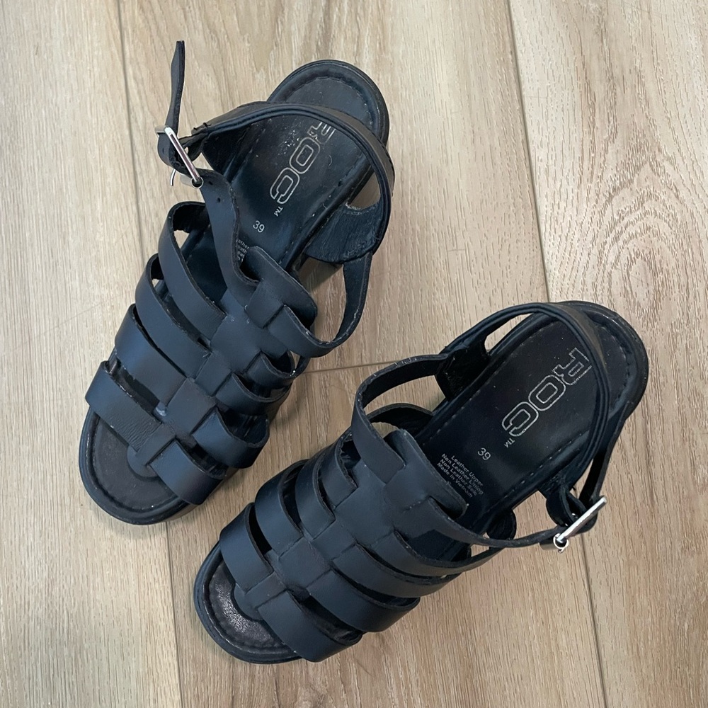 Black Strappy Platform Sandals - image 2